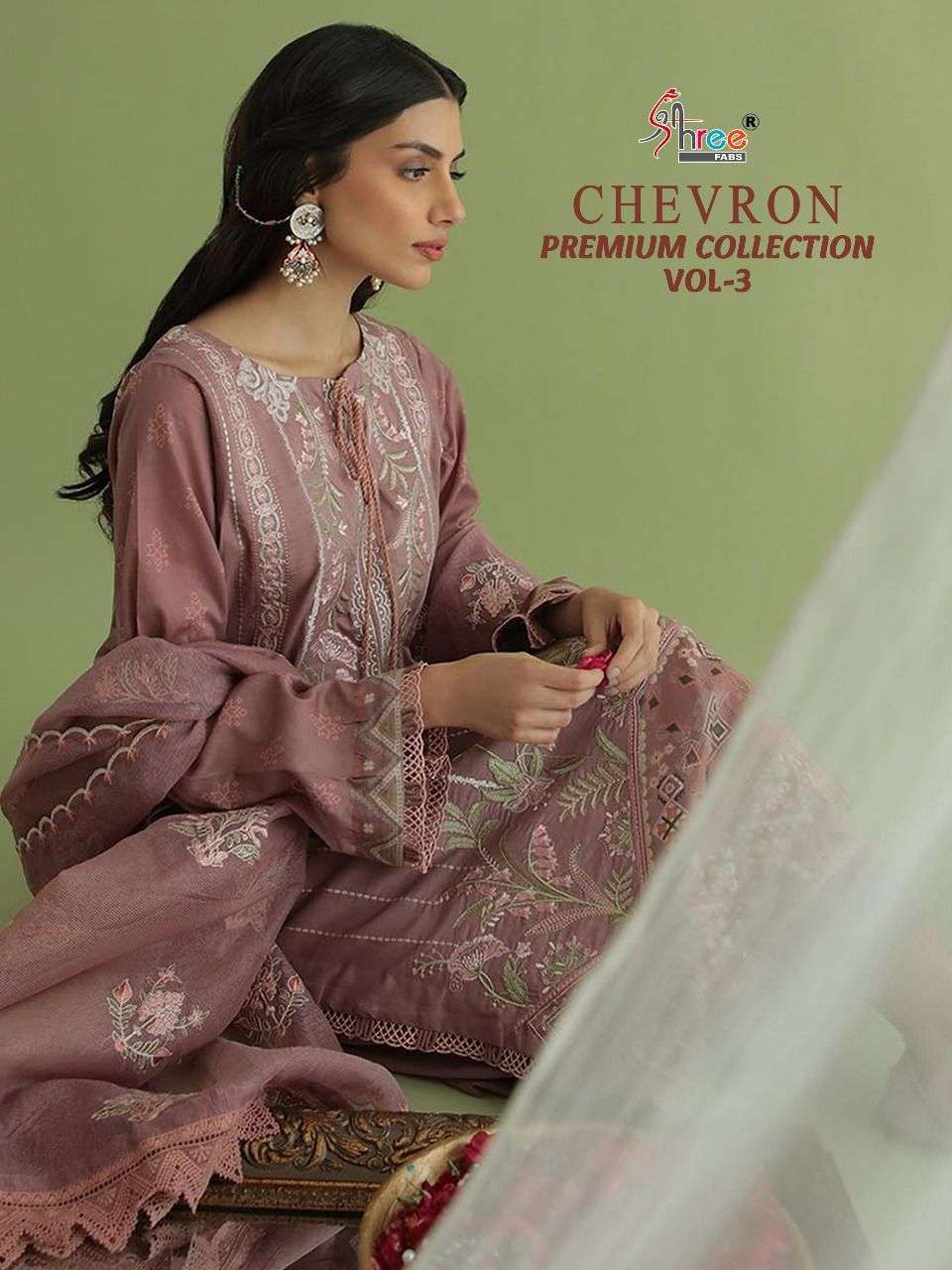 CHEVRON PREMIUM COLLECTION VOL-3 BY SHREE FABS 2403 TO 2409 SERIES LAWN COTTON DRESSES