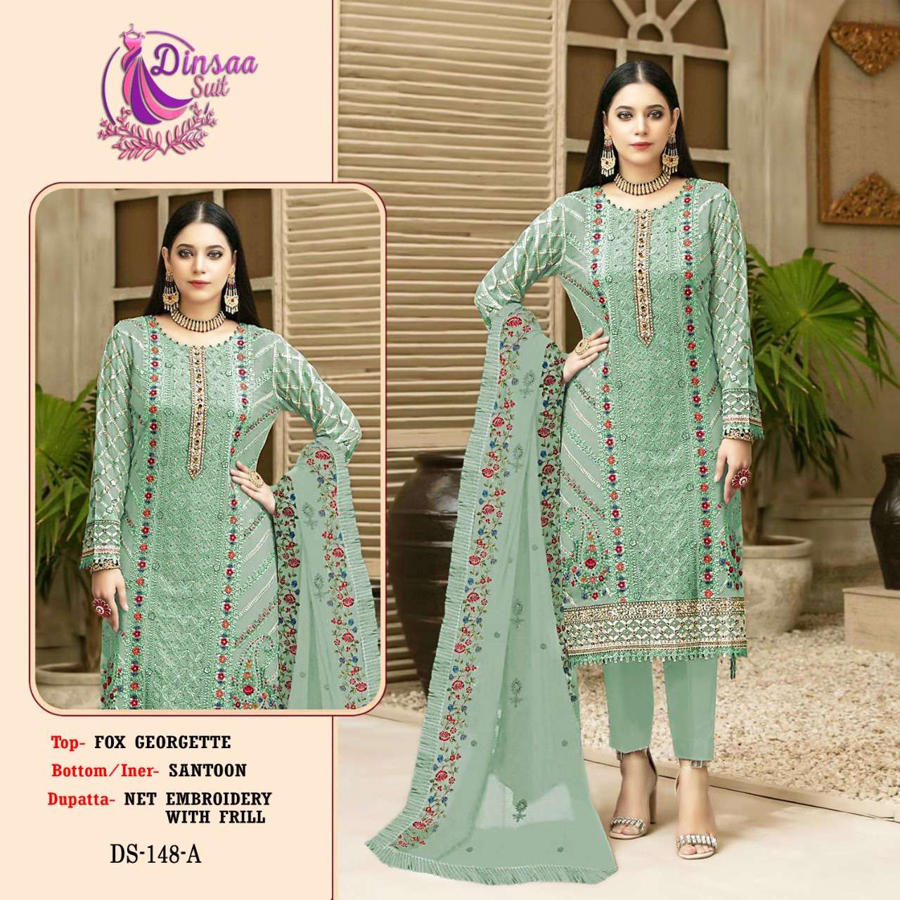 DS-148 COLOURS BY DEEPSY SUITS GEORGETTE EMBROIDERY DRESSES