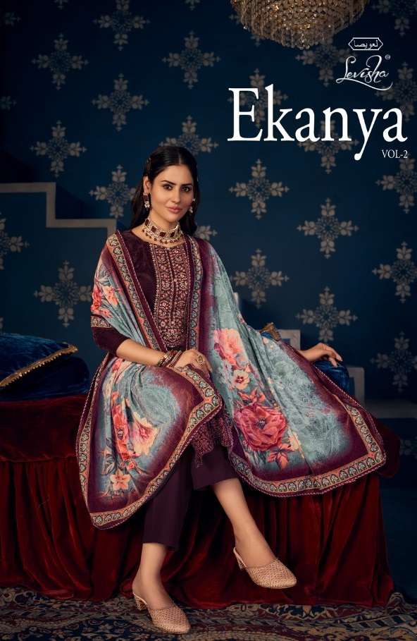 EKANYA VOL-2 BY LEVISHA 8413 TO 8418 SERIES VELVET EMBROIDERY DRESSES