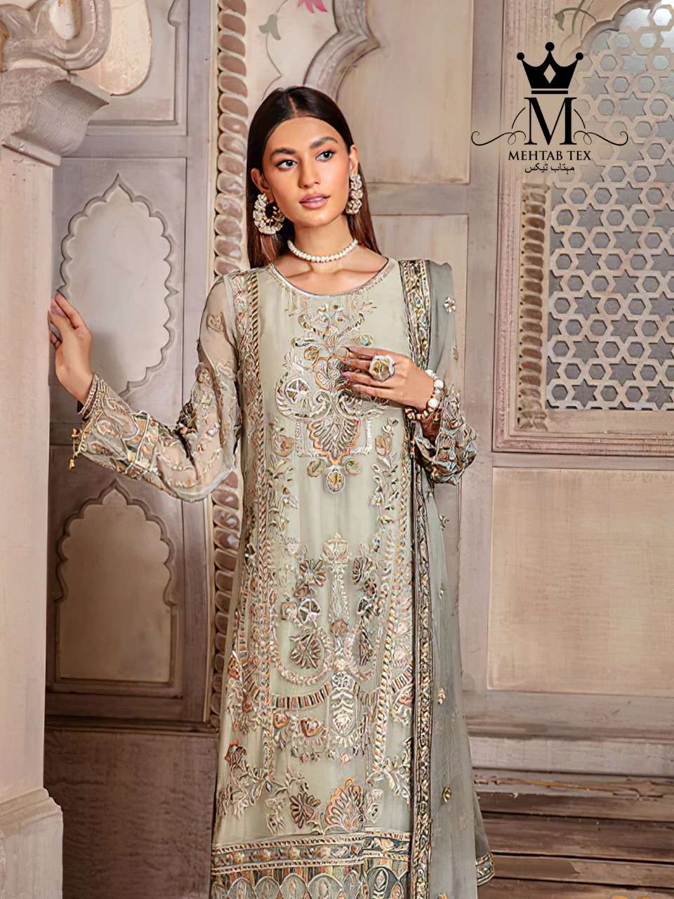 FARMAISH BY MEHTAB TEX 8001 TO 8003 SERIES GEORGETTE HEAVY EMBROIDERY DRESSES