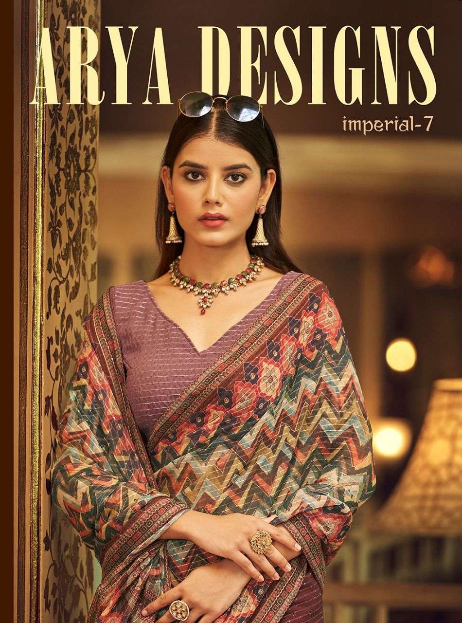 IMPERIAL VOL-7 BY ARYA DESIGNS 29001 TO 29010 SERIES GEORGETTE SEQUENCE SAREES