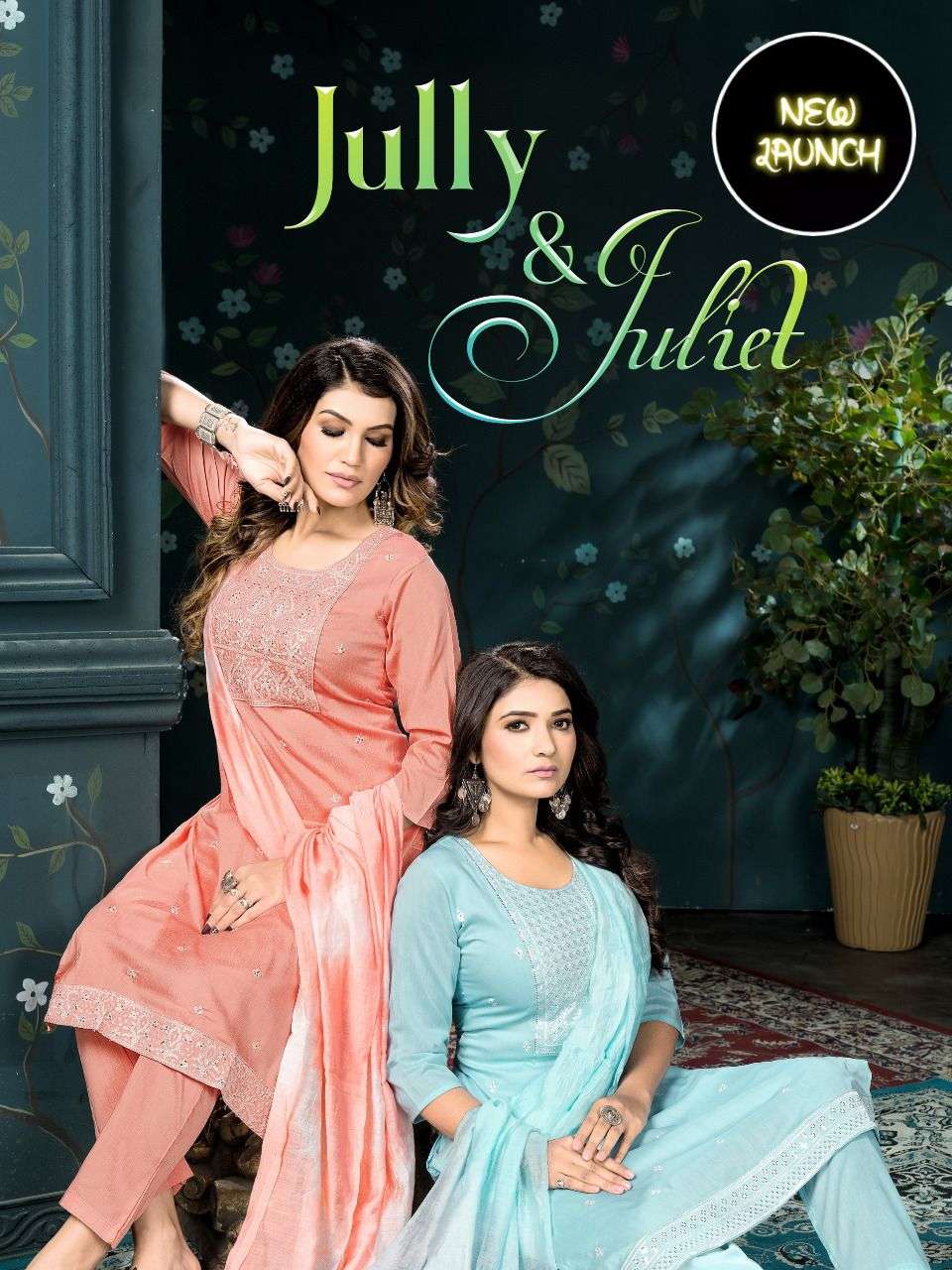 JULLY & JULIET BY ASLIWHOLESALE 101 TO 106 SERIES SILK STITCHED DRESSES