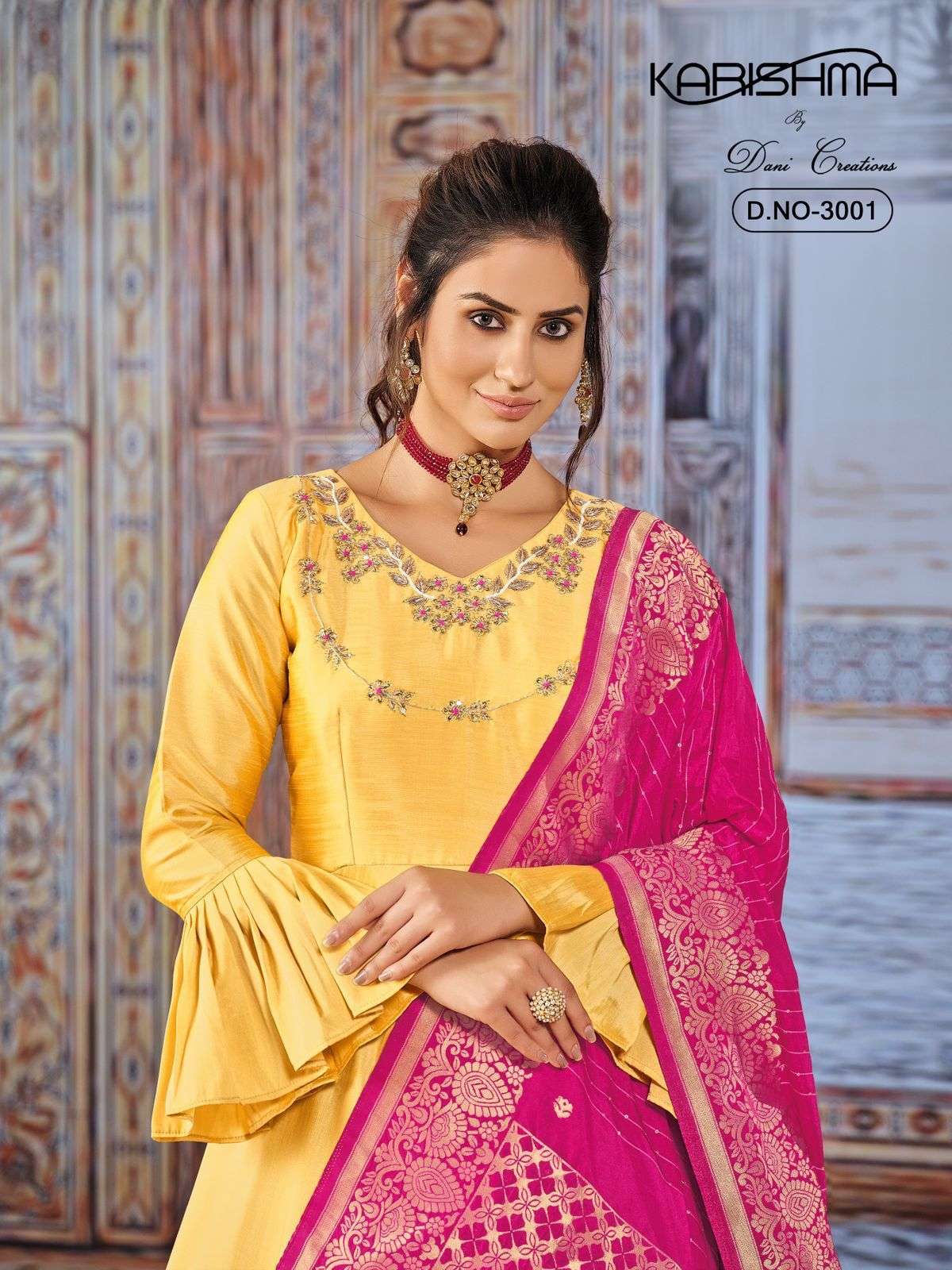 KARISHMA VOL-3 BY TWISHA 3001 TO 3003 SERIES ART SILK WORK STITCHED ANARKALI GOWNS