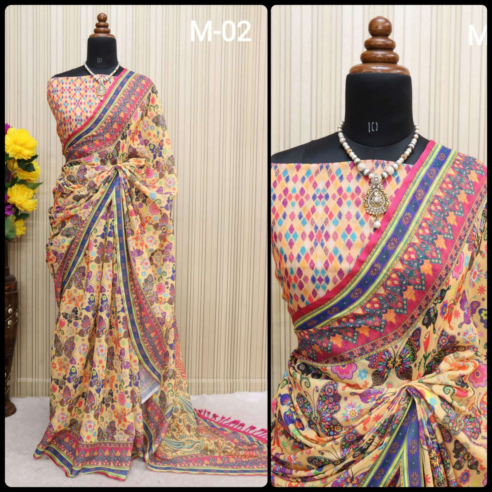 KOMALI BY ASLIWHOLESALE 01 TO 04 SERIES DESIGNER PURE LINEN SAREES