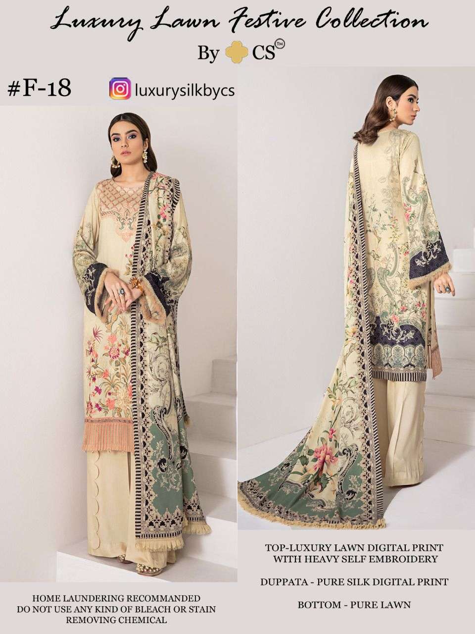 LUXURY LAWN VOL-5 BY CS LAWN PRINT EMBROIDERY PAKISTANI DRESSES