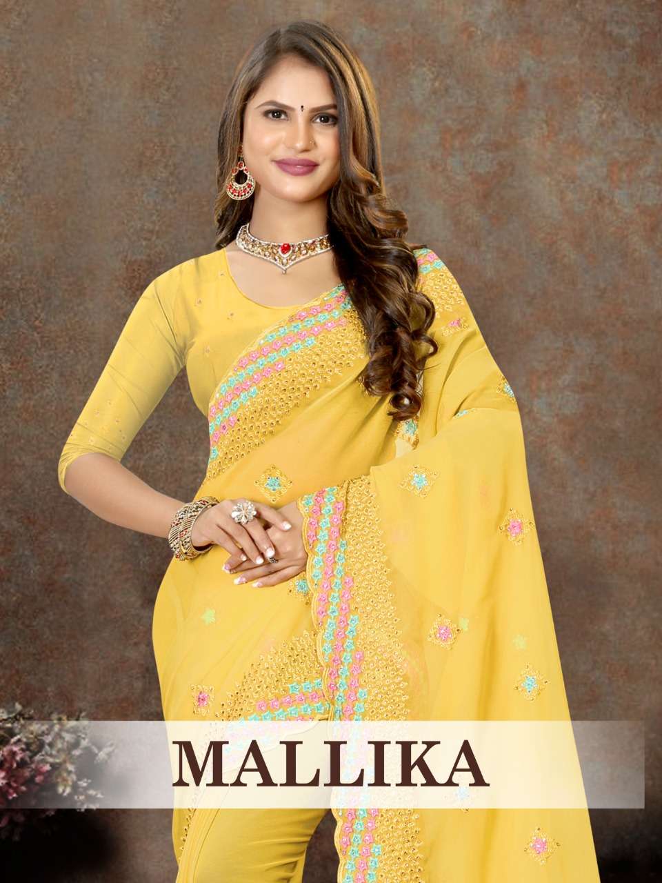 MALLIKA BY RONISHA FASHION GEORGETTE EMBROIDERY SAREES