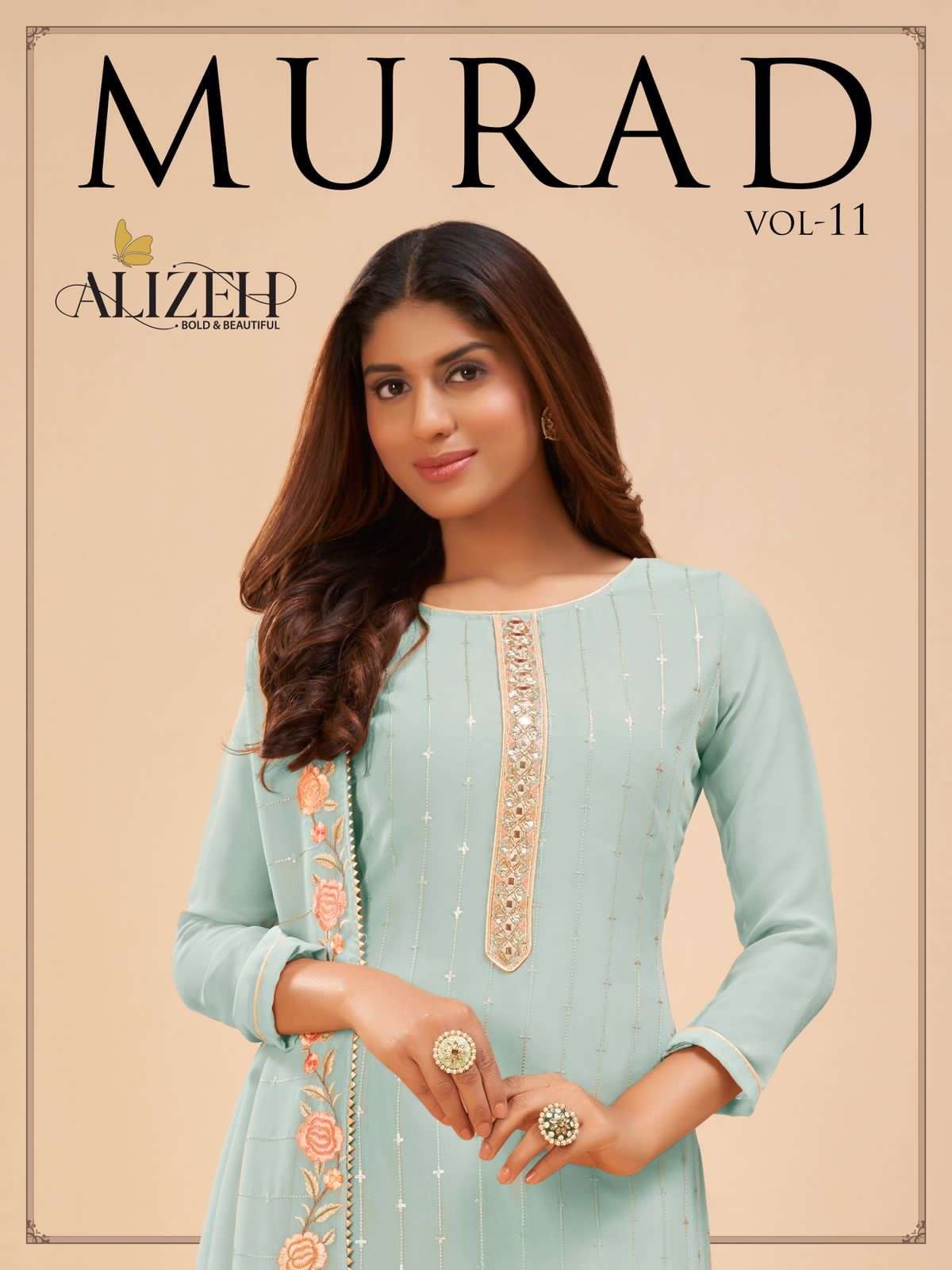 MURAD VOL-11 BY ALIZEH 2047-A TO 2047-D SERIES GEORGETTE EMBROIDERY SEQUENCE DRESSES