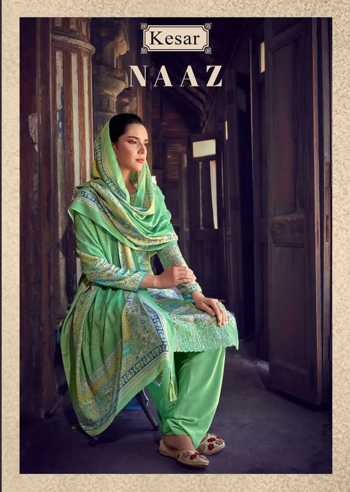 NAAZ BY KESAR 1001 TO 1006 SERIES PURE PASHMINA EMBROIDERY DRESSES