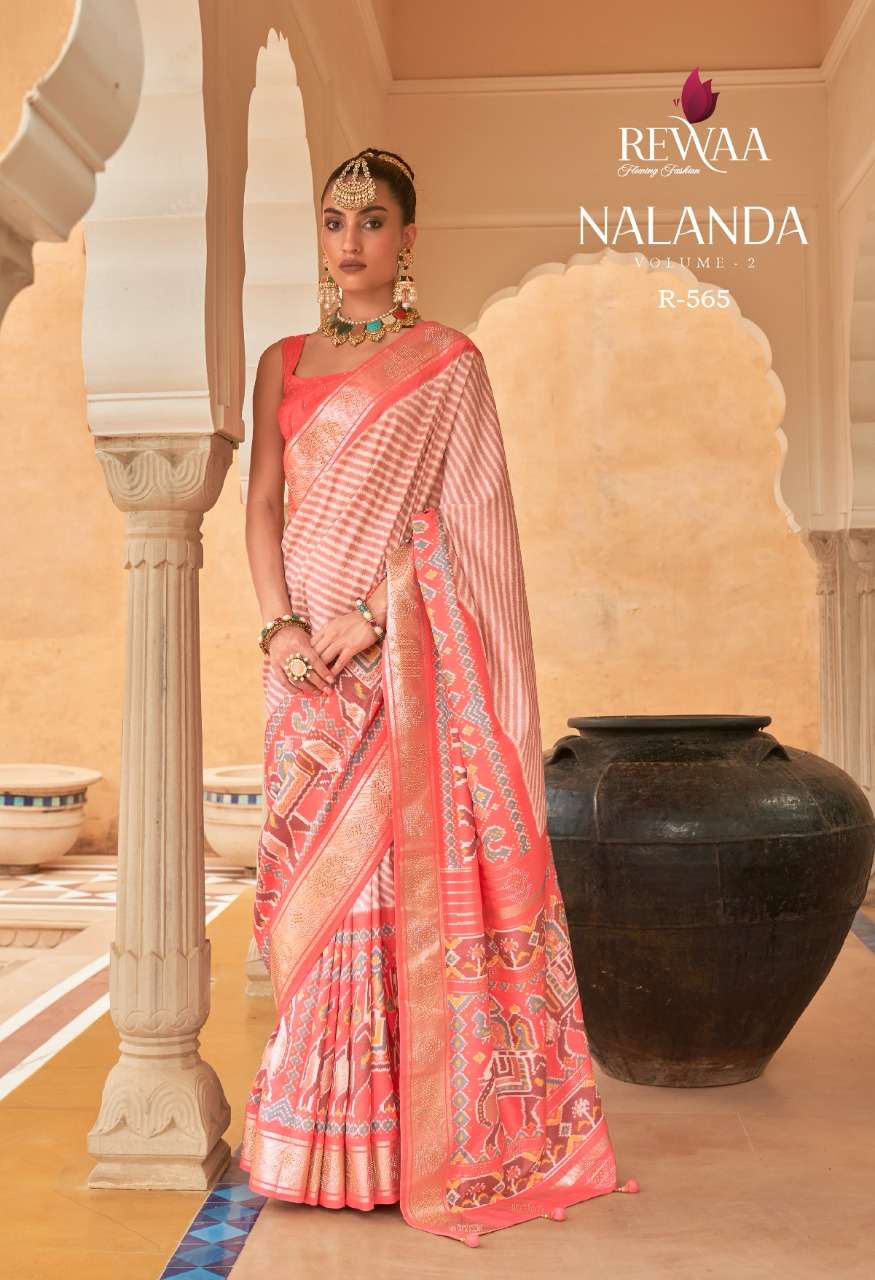 NALANDA VOL-2 BY REWAA 557 TO 565 SERIES DESIGNER PURE PATOLA SILK SAREES