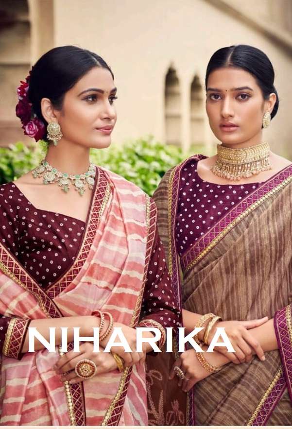 NIHARIKA BY MAHA VEERA DESIGNERS 1401 TO 1408 SERIES SILK EMBROIDERY SAREES