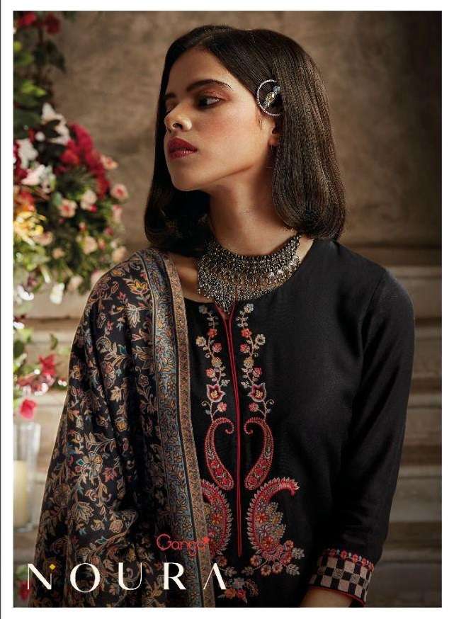 NOURA BY GANGA FASHION 809 TO 814 SERIES DOBBY HEAVY EMBROIDERY DRESSES