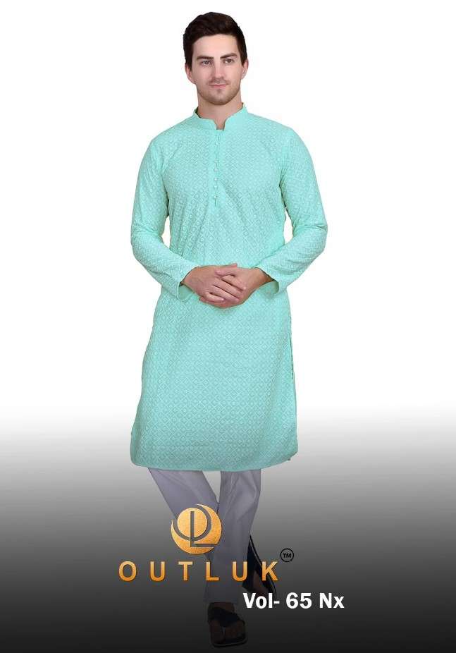 OUTLUK VOL-65 NX BY OUTLUK STYLISH GEORGETTE MENS KURTAS WITH PAJAMA