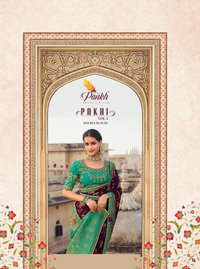 PAKHI VOL-1 BY PANKH 3801 TO 3813 SERIES SILK EMBROIDERY WORK SAREES