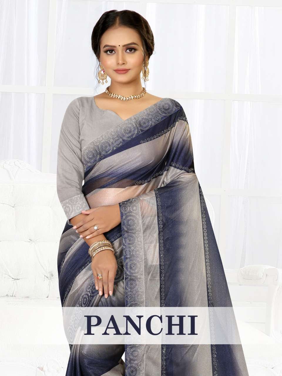 PANCHI BY RONISHA FASHION DESIGNER LYCRA SWIROVSKI SAREES