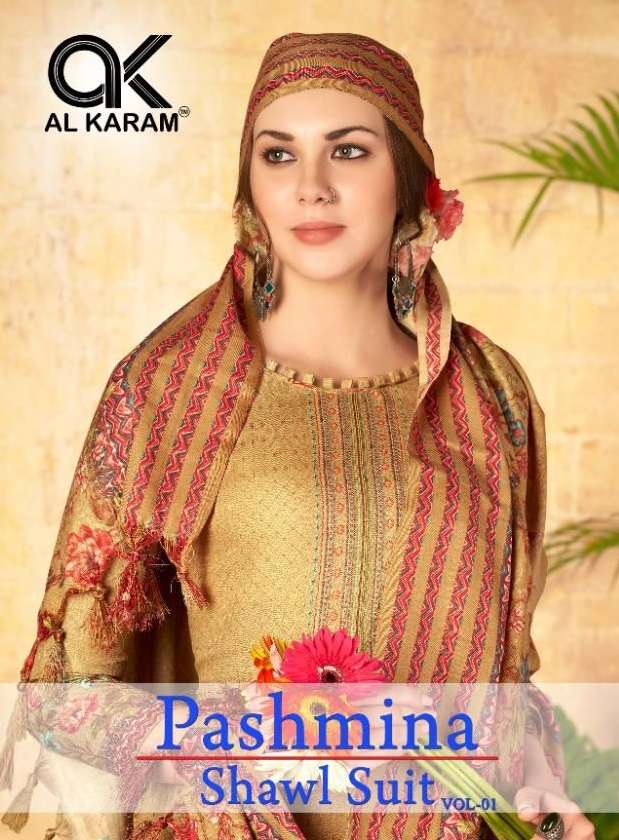 PASHMINA SALWAR SUIT VOL-1 AL KARAM 1001 TO 1010 SERIES PASHMINA PRINT DRESSES