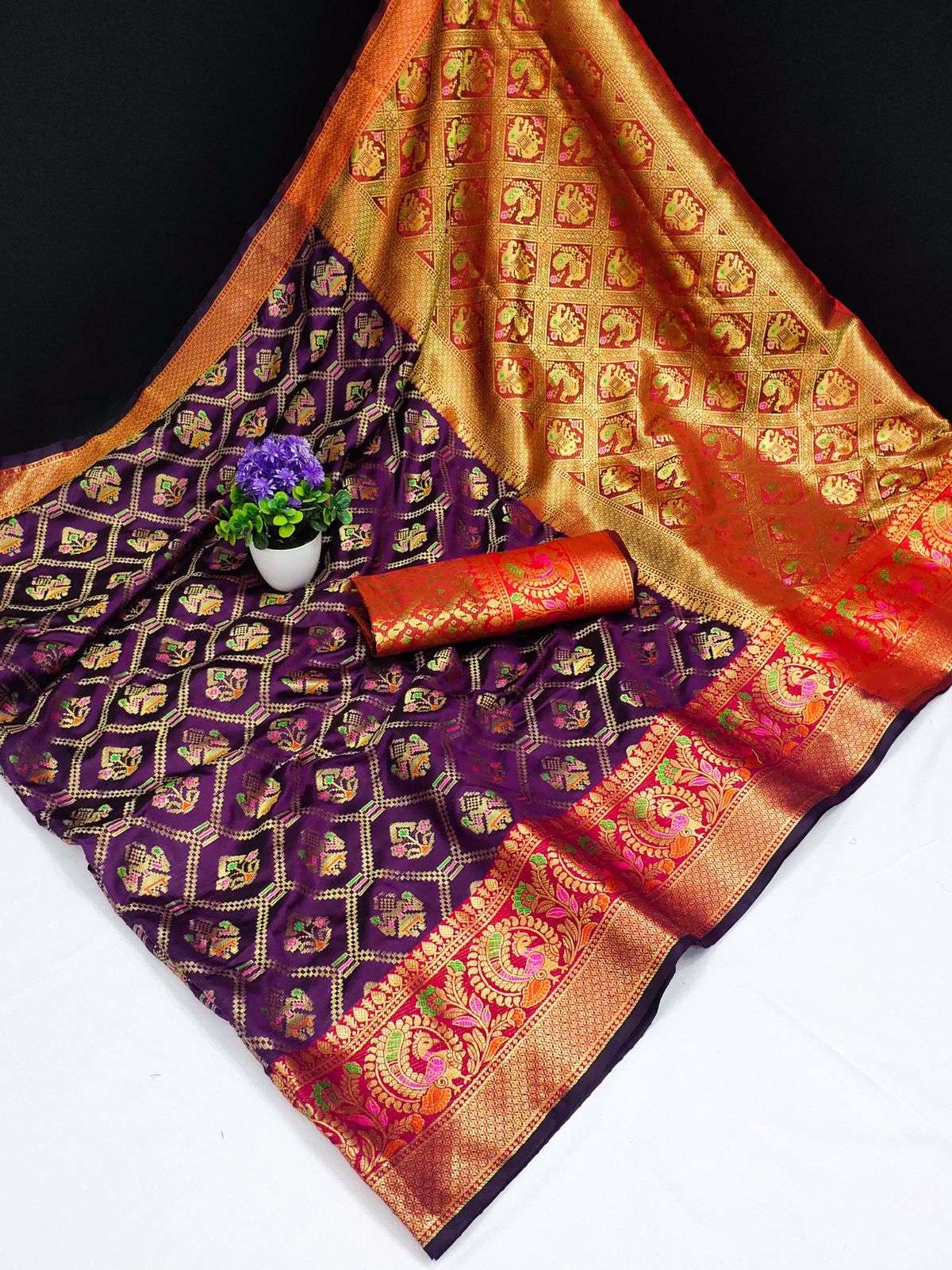 PATOLA 4154 COLOURS BY ASLIWHOLESALE 4154-A TO 4154-F SERIES LITCHI SILK SAREES