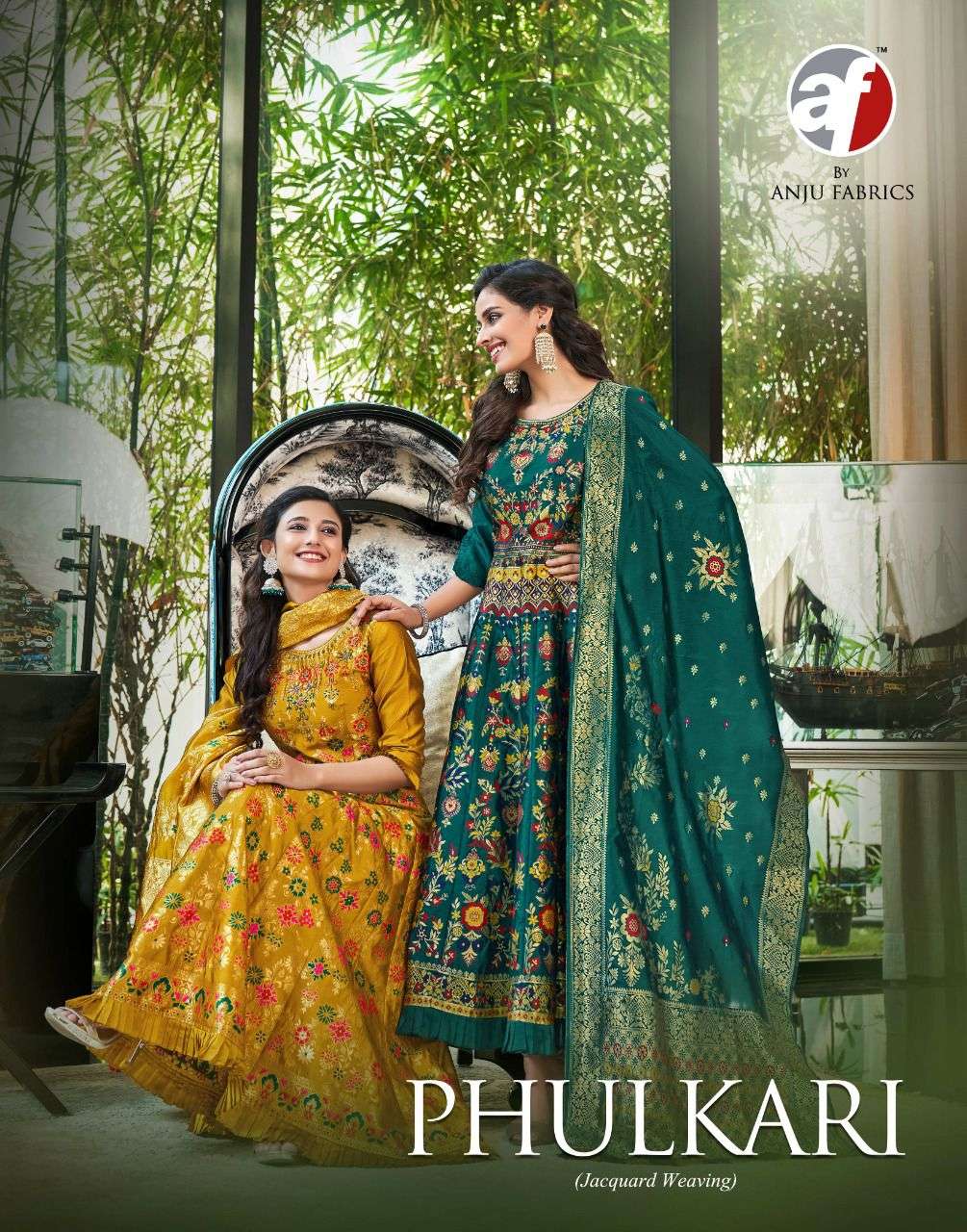 PHULKARI BY ANJU FABRICS 2591 TO 2596 SERIES DESIGNER SILK JACQUARD GOWN & DUPATTAS