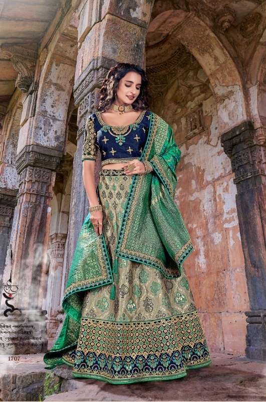 PRERANA 1701 TO 1710 SERIES BY PRERANA DESIGNER SILK BRIDAL LEHENGAS