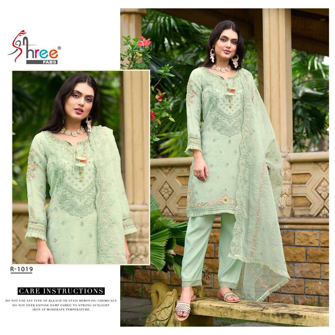 R-1019 HIT DESIGN BY SHREE FABS PURE ORGANZA HEAVY EMBROIDERY STITCHED DRESS