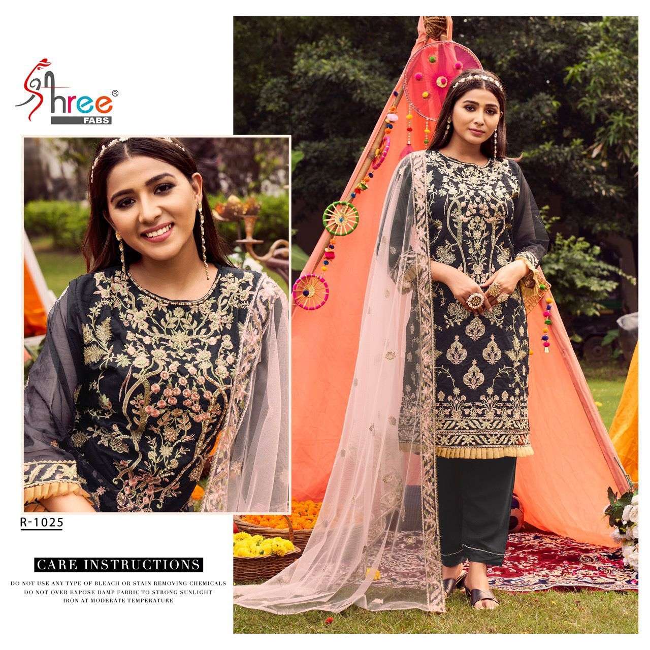 R-1025 HIT DESIGN BY SHREE FABS ORGANZA EMBROIDERY PAKISTANI DRESSES