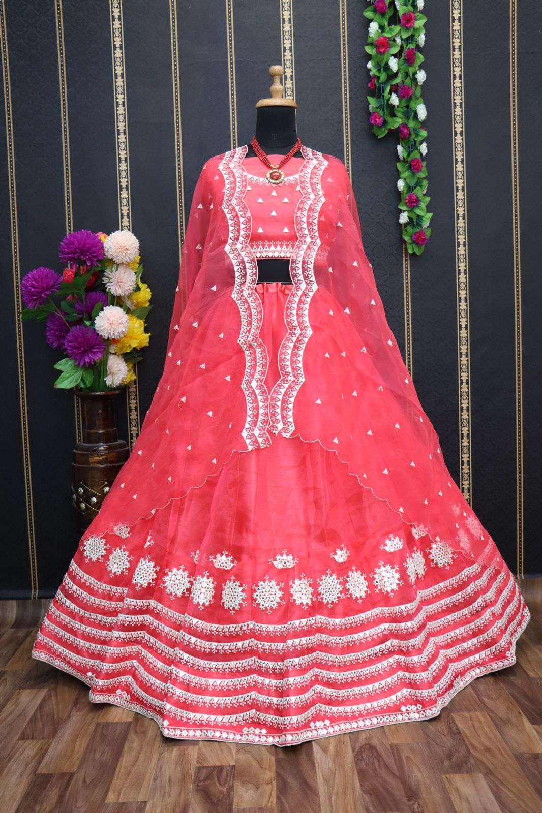 RAJGHARANA INAYAAT BY ASLIWHOLESALE PURE ORGANZA SILK LEHENGAS