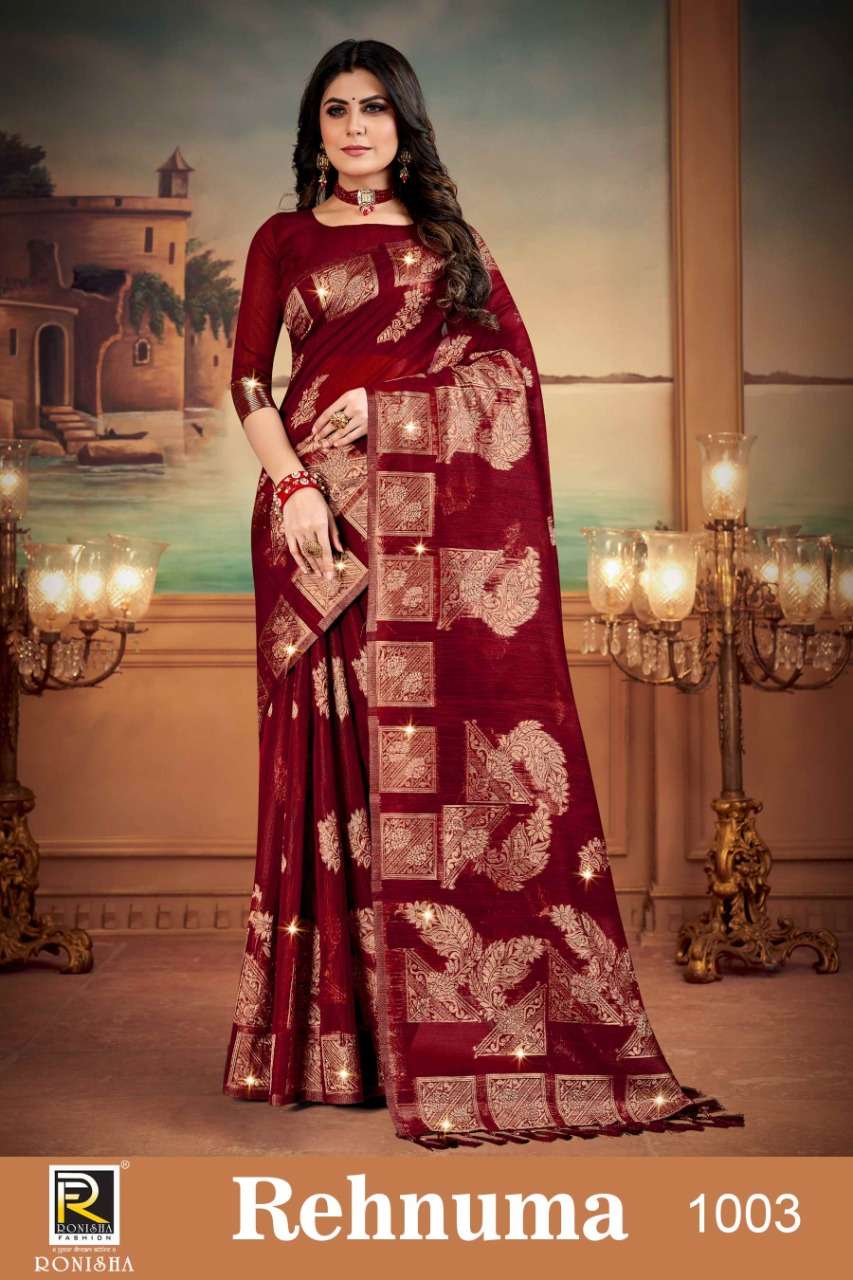 REHNUMA BY RONISHA FASHION 1001 TO 1006 SERIES DESIGNER COTTON SILK SAREES