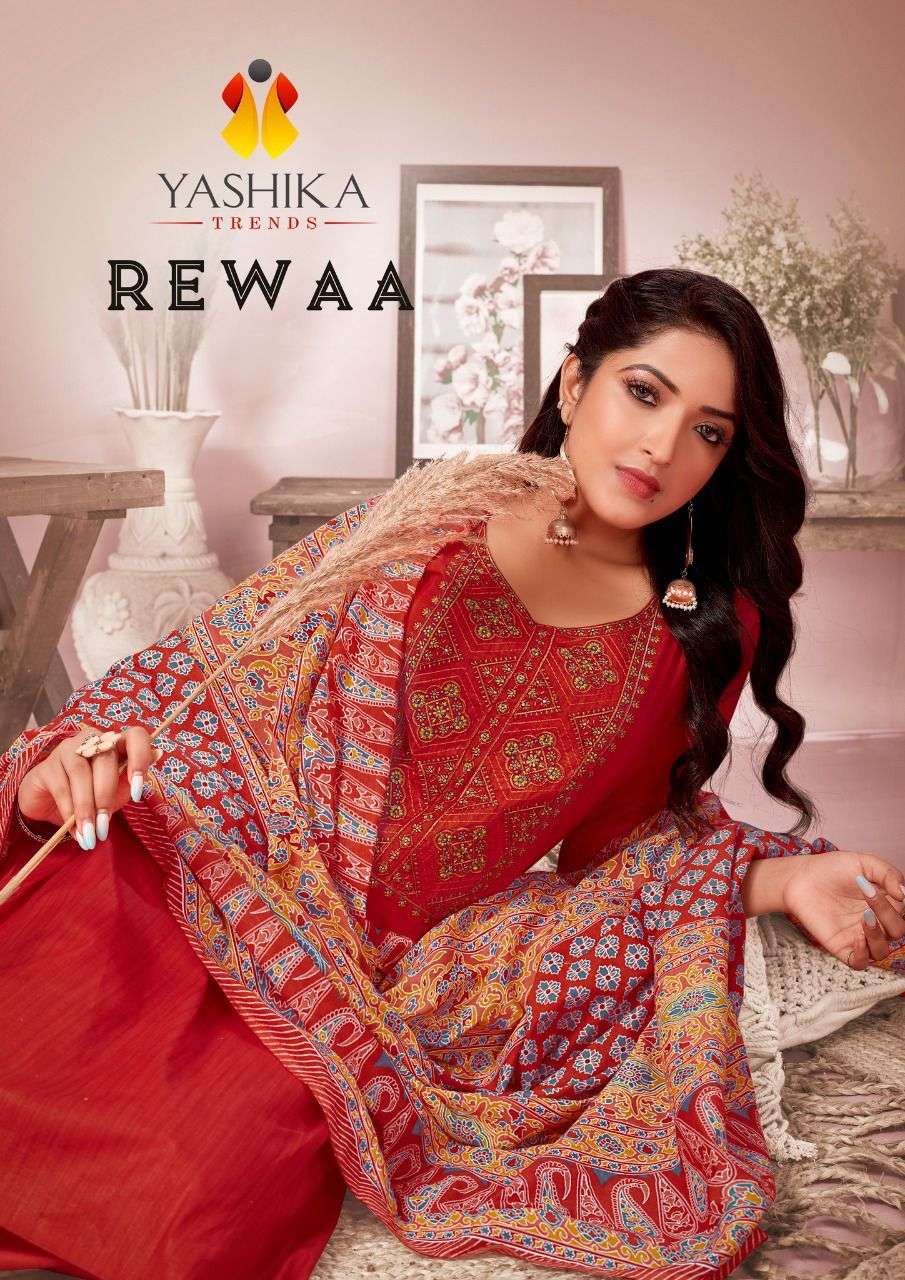 REWAA BY YASHIKA TRENDS 1001 TO 1008 SERIES DESIGNER HEAVY COTTON DRESSES