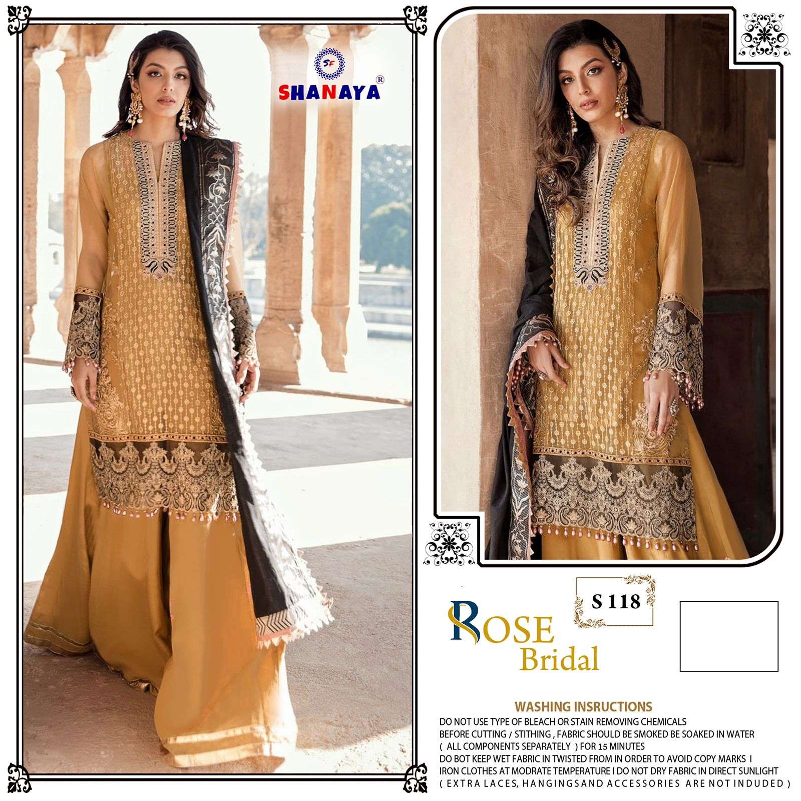 ROSE BRIDAL S-118 BY SHANAYA FASHION FAUX GEORGETTE EMBROIDERY DRESSES