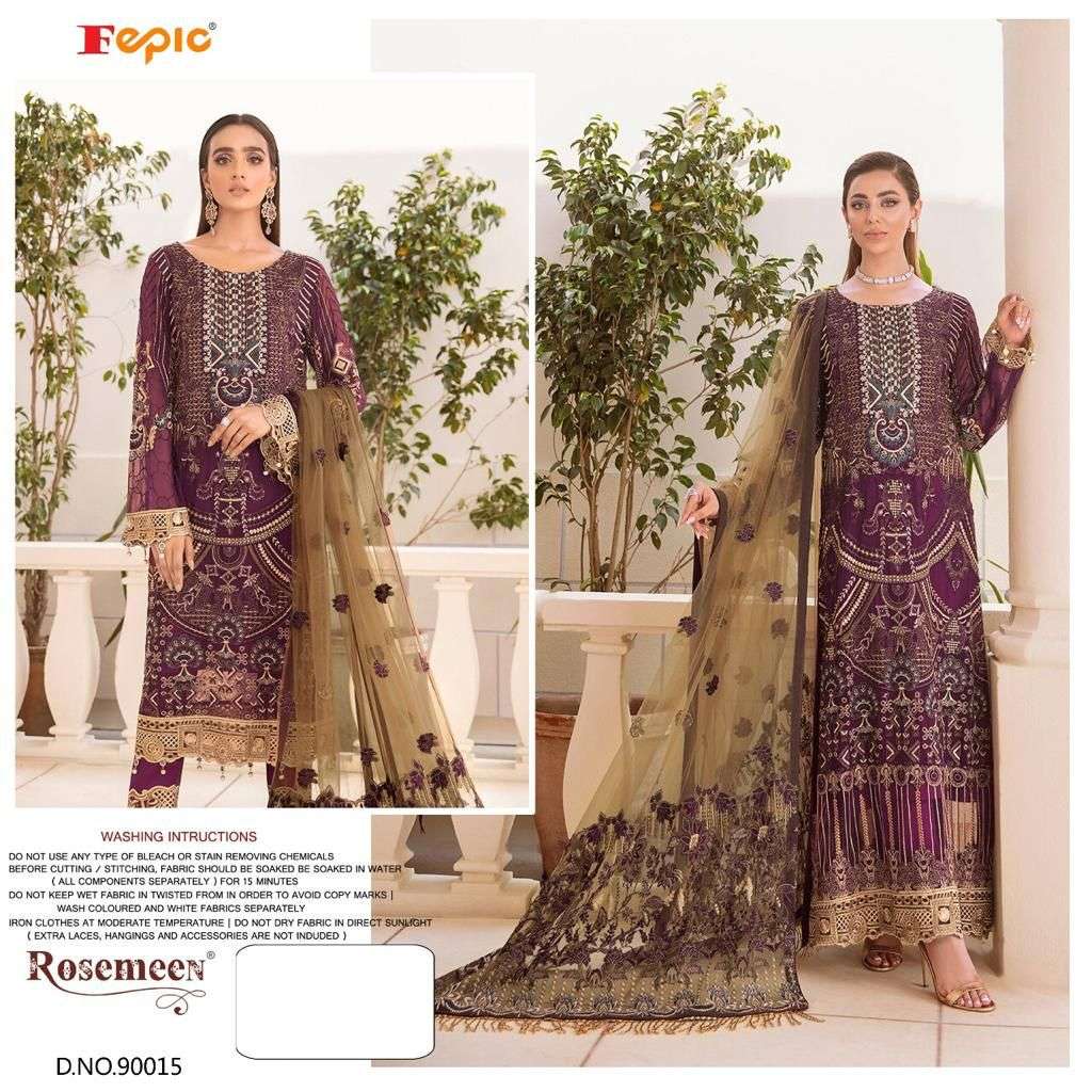 ROSEMEEN 90015 BY FEPIC FAUX GEORGETTE EMBROIDERY PAKISTANI DRESS