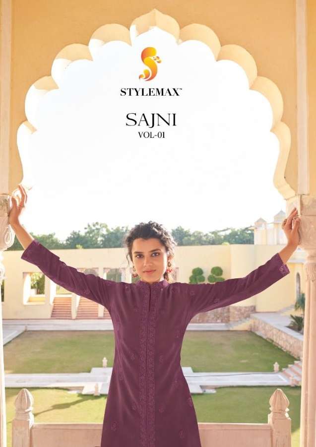 SAJNI VOL-1 BY STYLEMAX 2001 TO 2006 SERIES FAUX GEORGETTE STITCHED KURTI & PALAZO