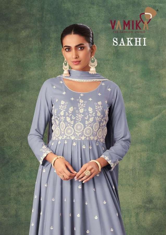 SAKHI BY VAMIKA 1201-A TO 1201-E SERIES HEAVY RAYON EMBROIDERY STITCHED DRESSES