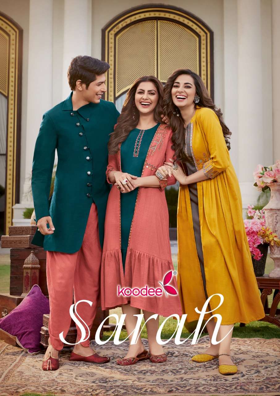 SARAH BY KOODEE 1001 TO 1004 SERIES CHINON VISCOSE EMBROIDERY KURTIS