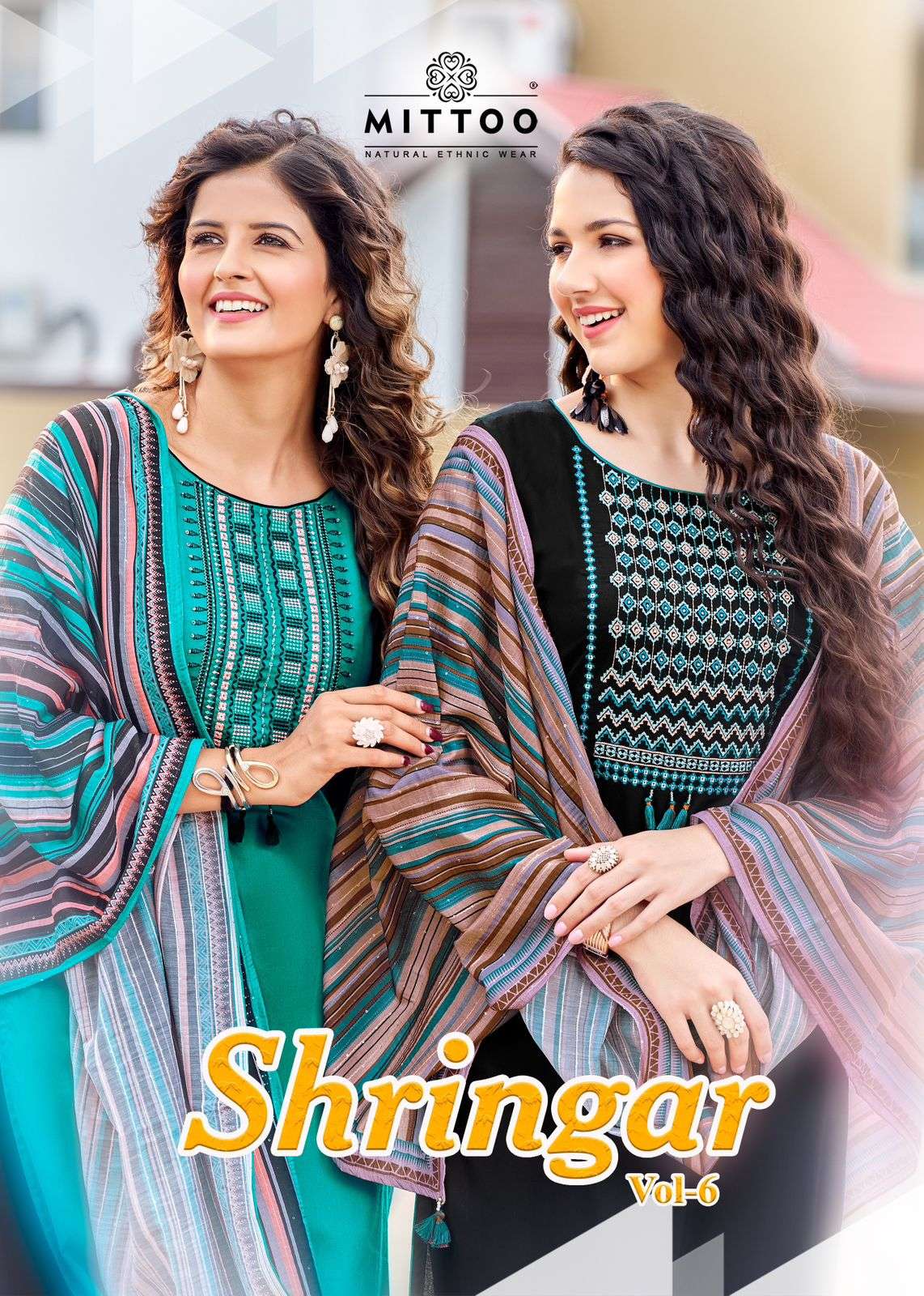 SHRINGAR VOL-6 BY MITTOO 1008 TO 1013 SERIES VISCOSE HANDWORK STITCHED DRESSES