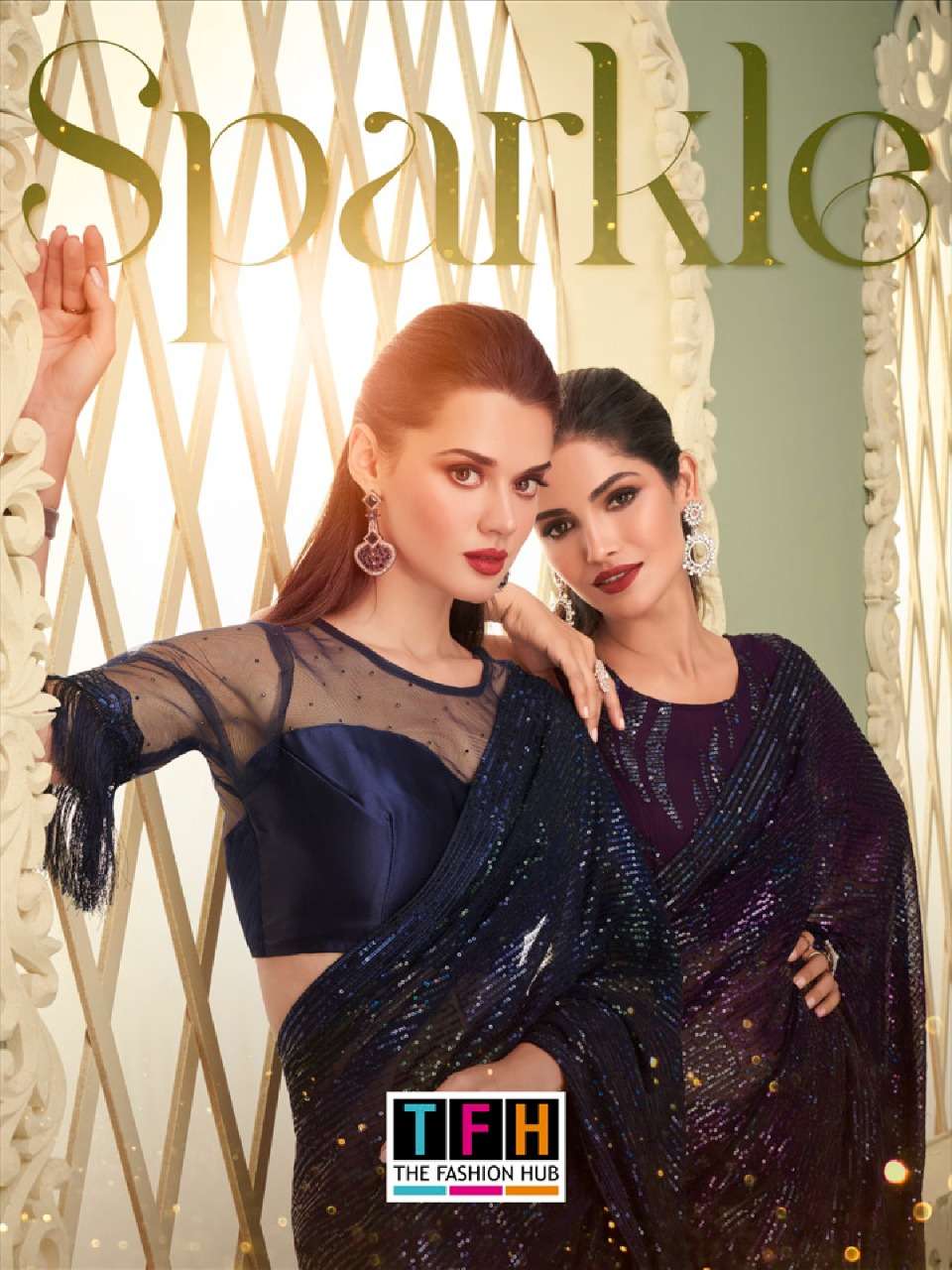 SPARKLE VOL-3 BY TFH 7201 TO 7212 SERIES DESIGNER BOLLYWOOD GEORGETTE SAREES