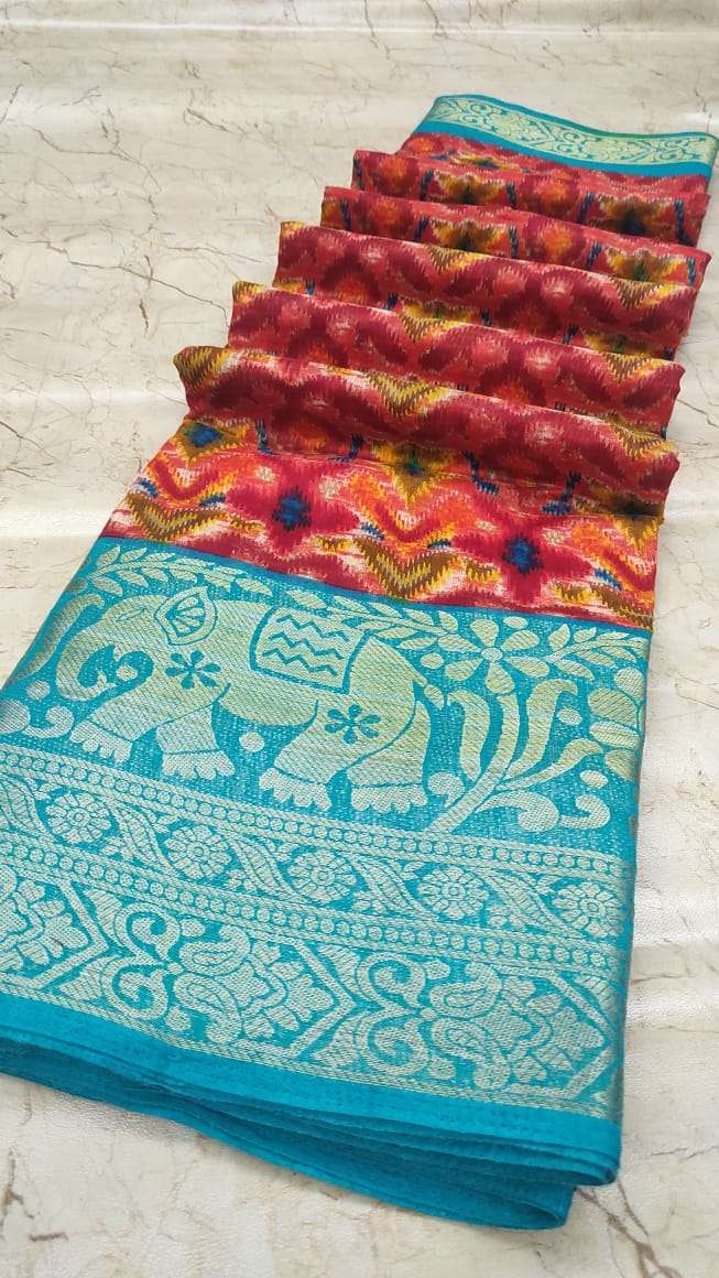 TANNUSH BY ASLIWHOLESALE SOFT COTTON SILK JACQUARD WORK SAREES