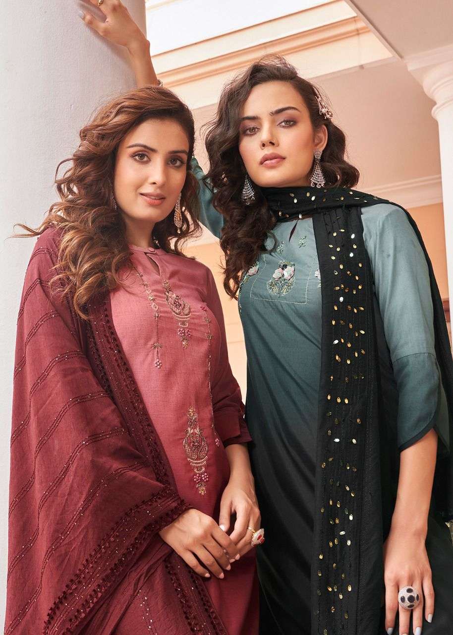 THE FUSION BY PEHER 1006 TO 1011 SERIES ROMAN SILK HAND WORK STITCHED DRESSES