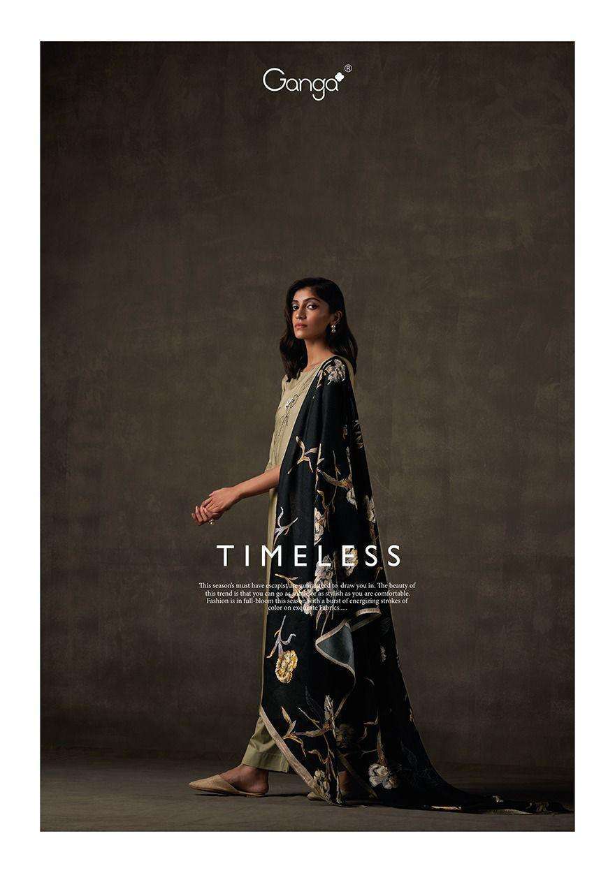 TIMELESS BY GANGA FASHION 1229 TO 1234 SERIES PASHMINA SILK PRINT DRESSES