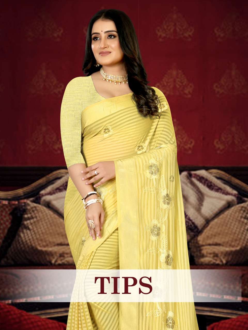 TIPS BY RONISHA FASHION DESIGNER FANCY THREAD DIAMOND WORK SAREES