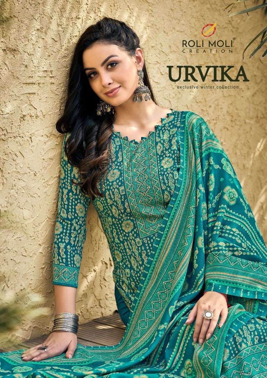 URVIKA BY ROLI MOLI 1001 TO 1008 SERIES PURE PASHMINA SWAROVSKI DIAMOND WORK DRESSES