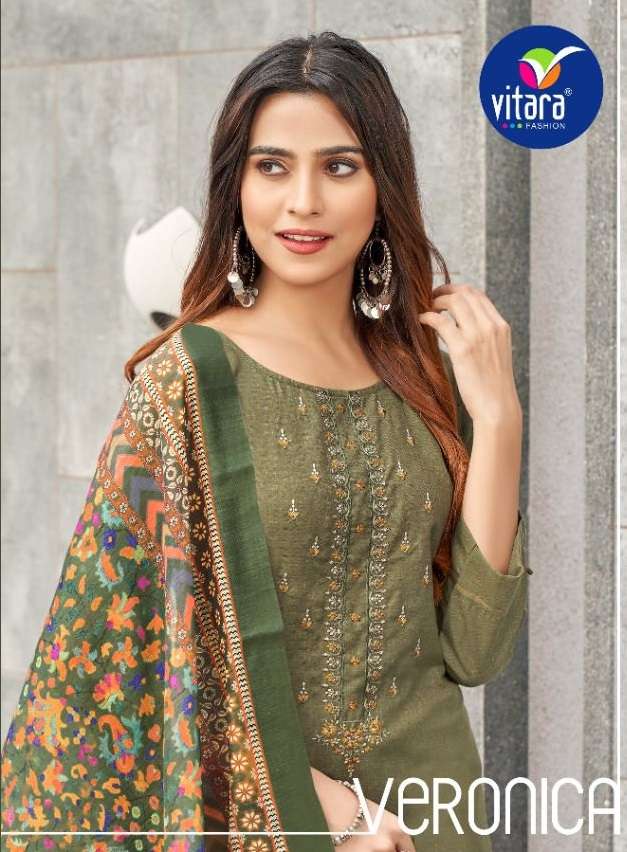 VERONICA BY VITARA FASHION 1001 TO 1004 SERIES SILK EMBROIDERY STITCHED DRESSES