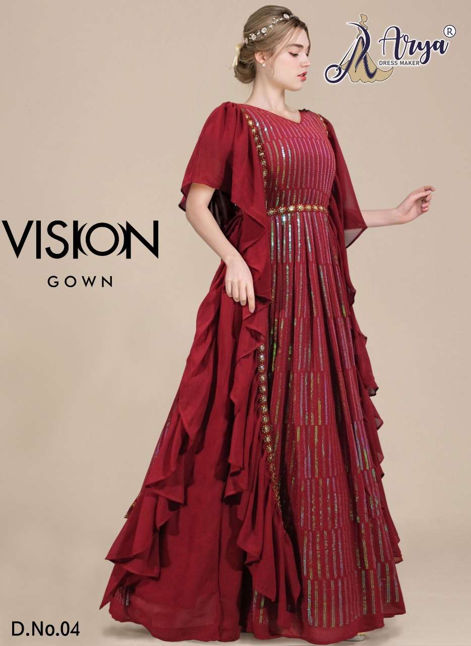 VISION GOWN BY ARYA DRESS MAKER 01 TO 06 SERIES GEORGETTE SEQUENCE WORK GOWNS