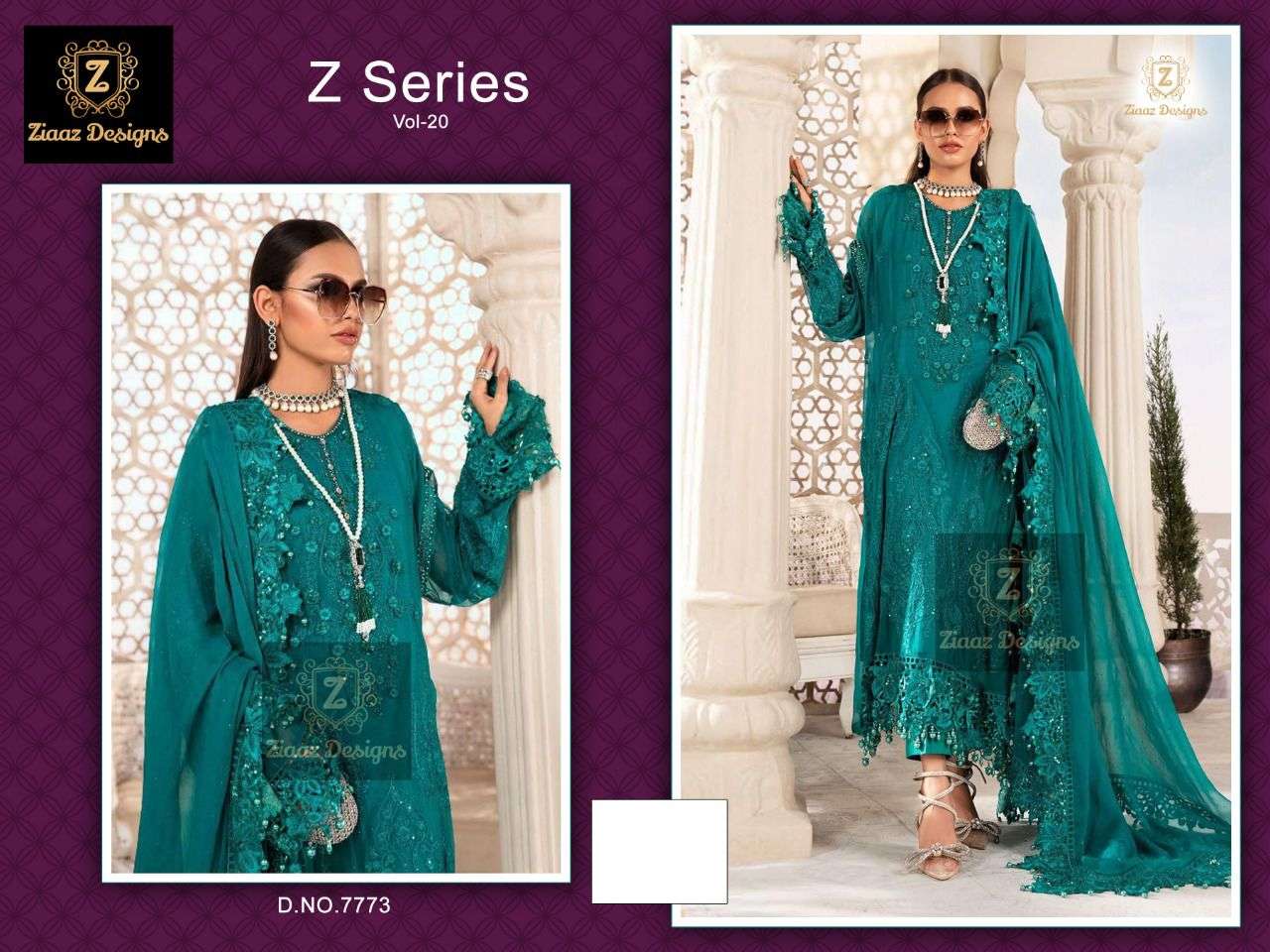 Z SERIES VOL-19&20 BY ZIAAZ DESIGNS GEORGETTE EMBROIDERY PAKISTANI DRESSES