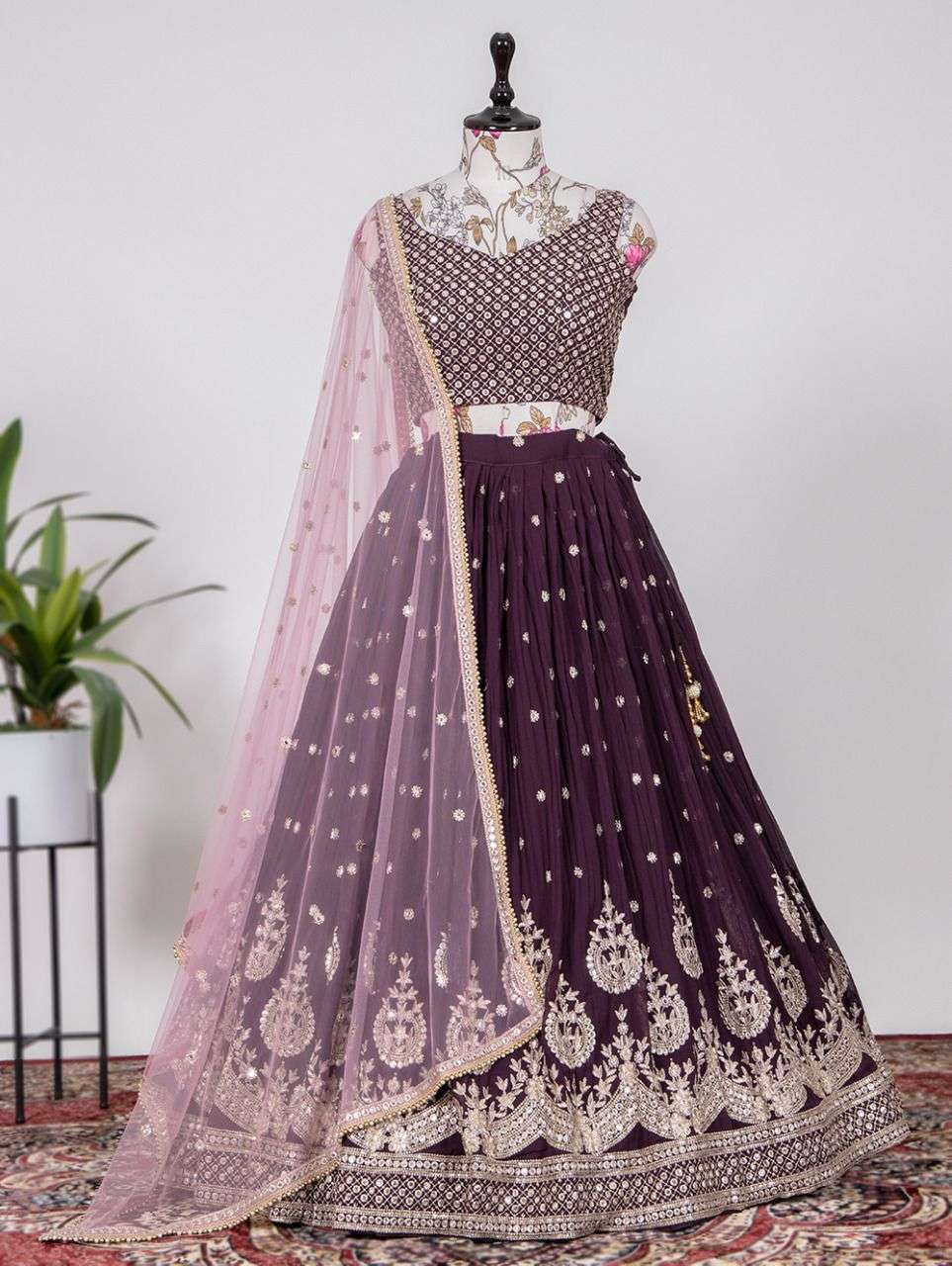 1801WIN BY ASLIWHOLESALE FANCY GEORGETTE EMBROIDERY LEHENGA