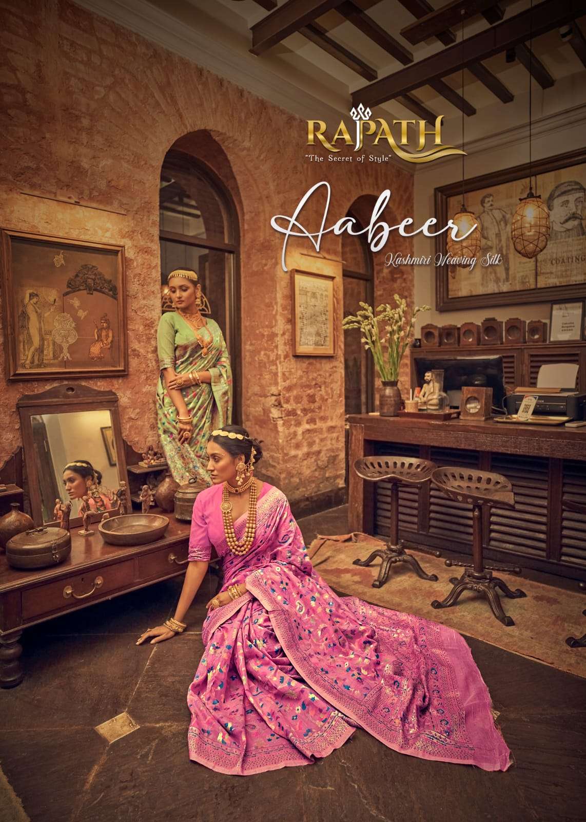 AABEER BY RAJPATH 10081 TO 10086 SERIES PURE KASHMIRI MODAL SAREES