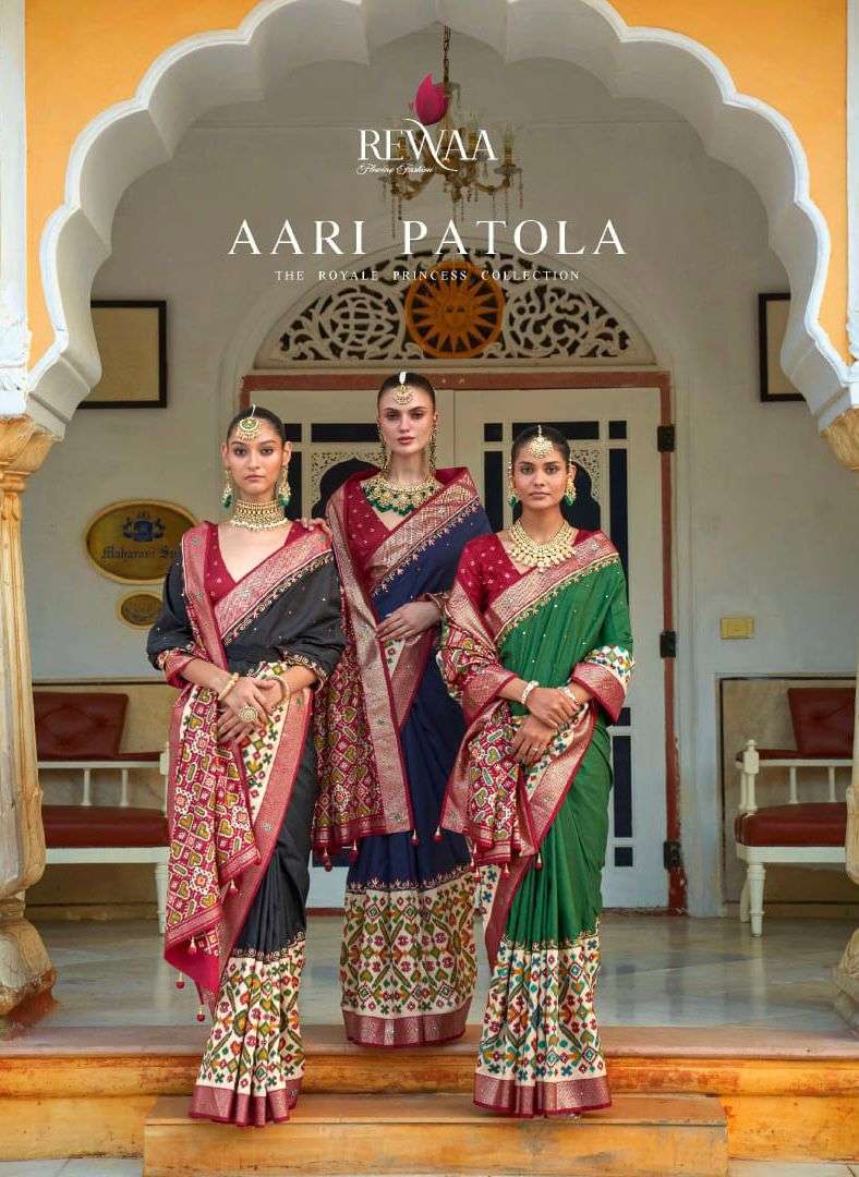 AARI PATOLA BY REWAA 497 TO 497-G SERIES DESIGNER PATOLA WORK SAREES