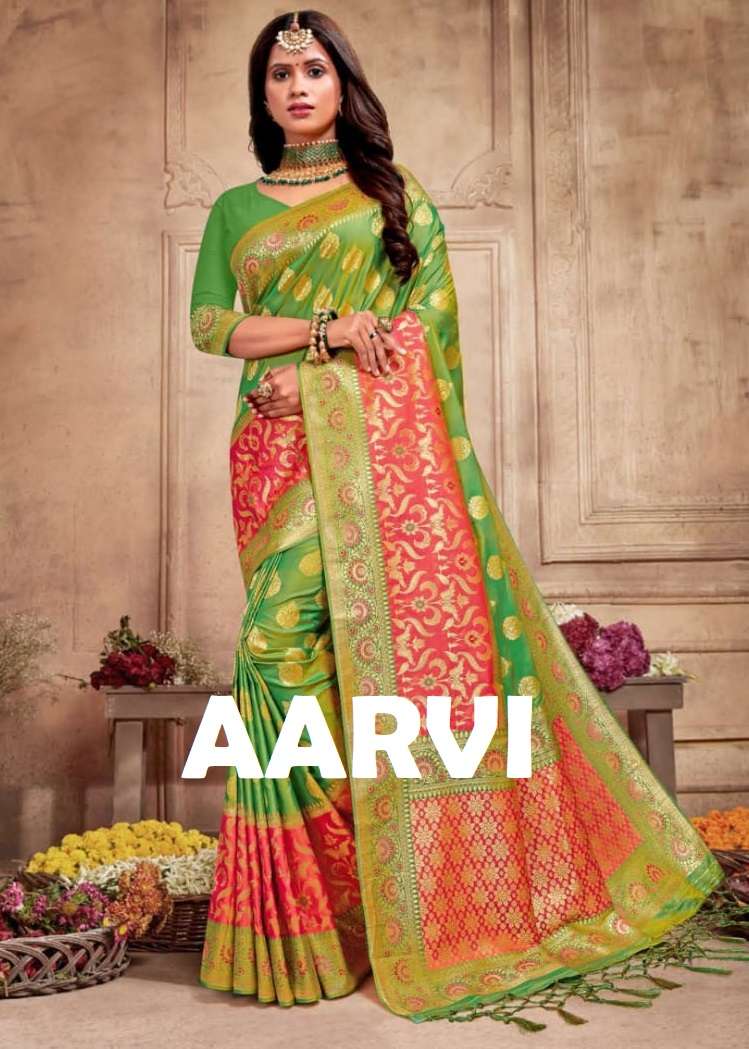 AARVI BY K F DESIGNS 552-A TO 552-J SERIES DESIGNER VISCOSE SILK SAREES