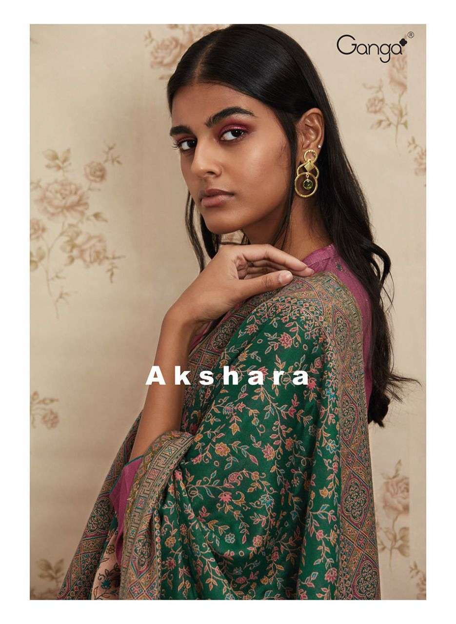 AKSHARA BY GANGA FASHION 1253 TO 1258 SERIES PASHMINA EMBROIDERY DRESSES