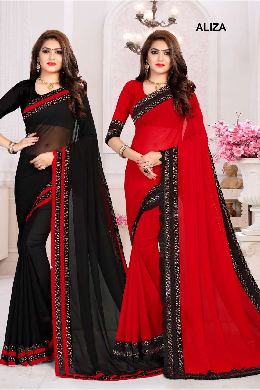 ALIZA BY ASLIWHOLESALE DESIGNER GEORGETTE SEQUENCE SAREES