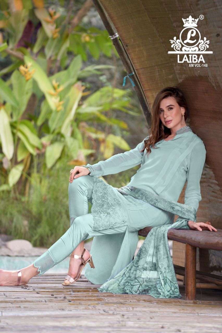 AM VOL-148 BY LAIBA DESIGNER HEAVY PURE GEORGETTE STITCHED DRESSES