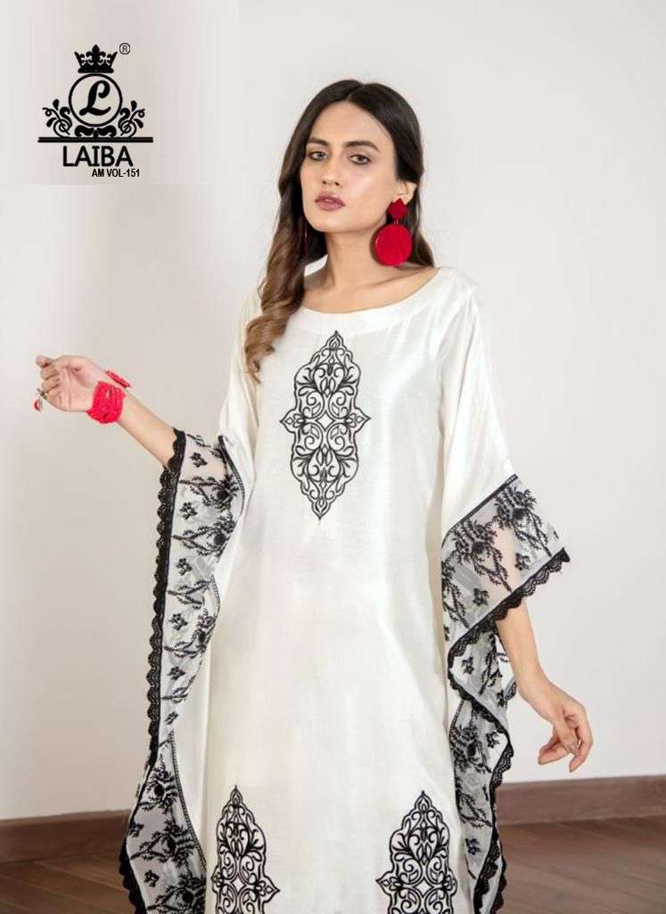 AM VOL-151 COLOURS BY LAIBA PURE GEORGETTE EMBROIDERY KAFTAN DRESSES